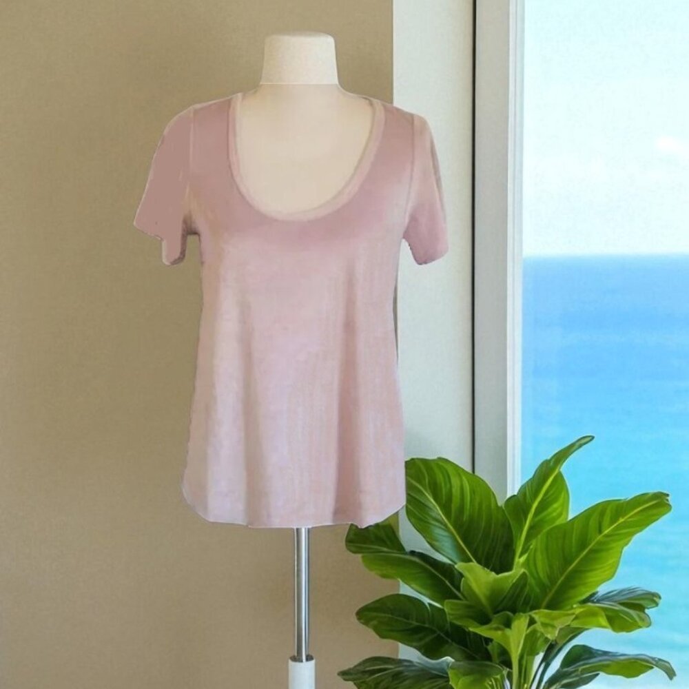 Pure + Good By Anthropologie Weekend Velvet Short Sleeve Tee